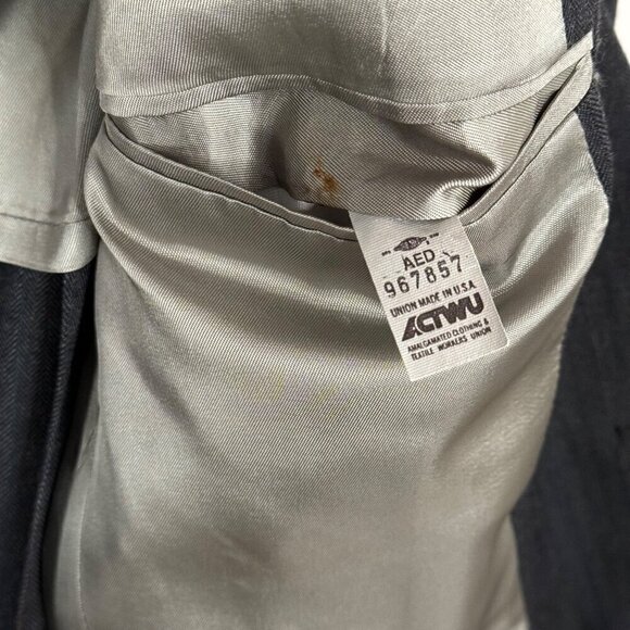 Johnny Carson for Belk Lindsey Grey Striped Blazer Sport Coat Jacket Union Made - Picture 8 of 12